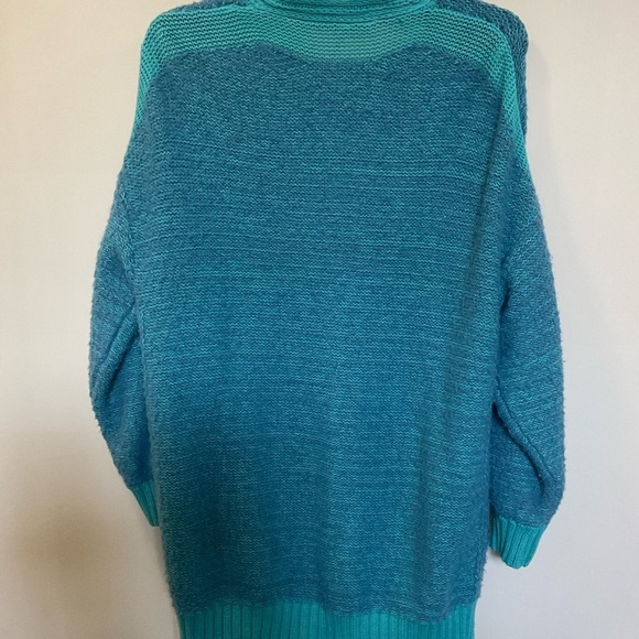 Free People Blue Snow Drop Oversized Slouch V Neck Cardigan Size S - Picture 4 of 8